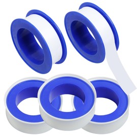 Greacesrio 5 Rolls Teflon Tape 10m x 12mm Thread Sealing Tape PTFE Teflon Tape Repair Pipe Hose Fittings Radiator Valves White