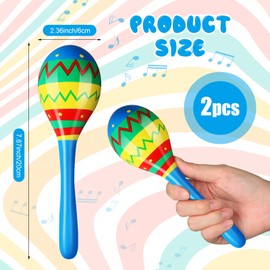 Relaxgiant 7.87 Inches Fiesta Wooden Maracas 2 Pcs Noisemaker for Mexican Fiesta Musical Maracas Party Favors Mexican Birthday Fiesta Christmas Cinco De Mayo Party Favors(Blue)