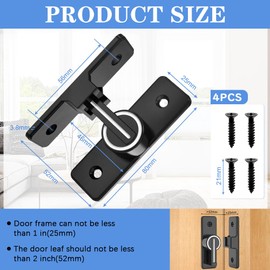 CYNNXIA Sliding Barn Door Lock Hardware 90 Degree Security Gate Latch Safety Barn Door Lock Latch Flip Door Latch Heavy Duty Gate Latches for Garden Bathroom Outdoor Garage Window (Visible at Night)