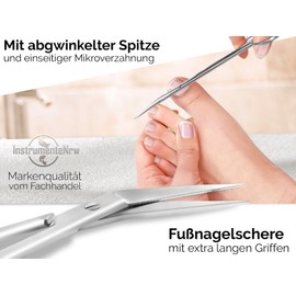 Nail Scissors for Toenails Extra Long with Angled Tip 16 cm