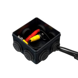 IP55 Waterproof Junction Box, ABS Plastic Outdoor Electrical Project Box Enclosure, Universal Weatherproof Surface Mounted External CCTV Junction Box (85x85x50mm) – AVARTEK (Black)