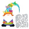 Spring Butterfly Gnome Santa Metal Die Cuts, Santa Christmas Card