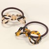 Oneasmot Bow Hair Ties, 2 PCS Tortoiseshell Elastic Scrunchies with