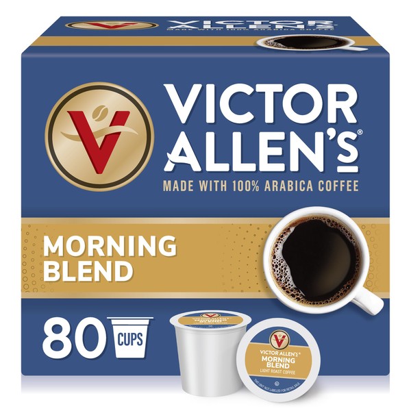 Victor Allen's Coffee Morning Blend, Light Roast, 80 Count, Single Serve Coffee Pods for Keurig K-Cup Brewers