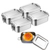 4 Pcs Leak-Proof Lunch Box 550ml Stainless Steel Bento Lunch