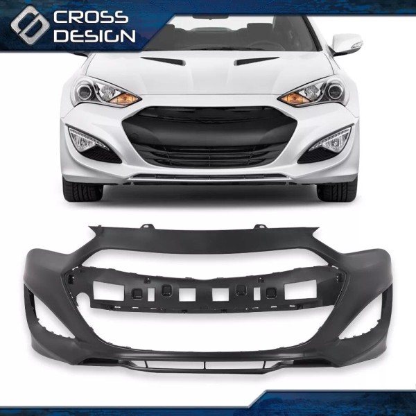 CROSSDESIGN Primered Front Bumper Cover Black H/P Fit For 2013-2016