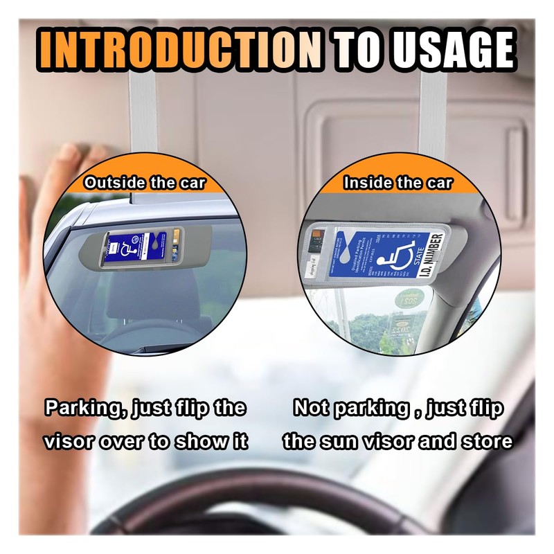 JOYCOURT Handicap Placard Holder for Car, Disabled Parking Permit Sign