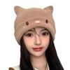 PTILSERY Cute Woollike Knitted Hat Cat Ears Womens Lady Girl