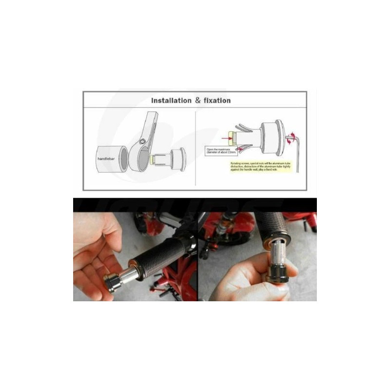 OUMURS Motorcycle 7/8" 22mm Handle Bar End Mirrors For For