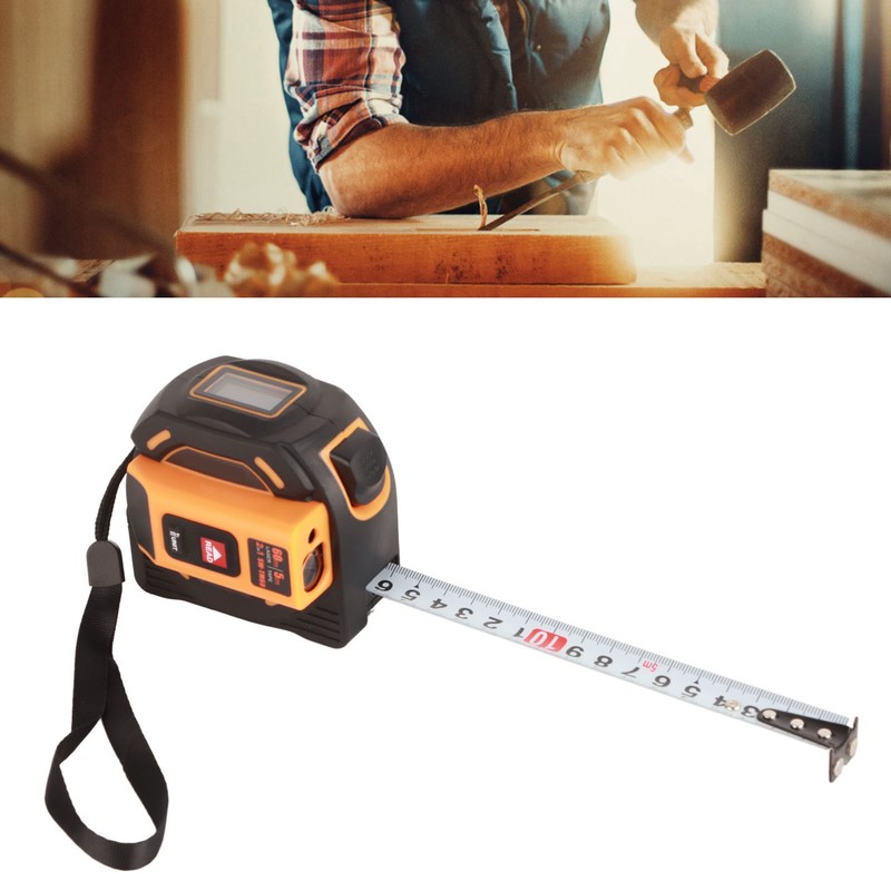 Laser Tape Measure High Accuracy ABS Housing Manganese Steel Digital