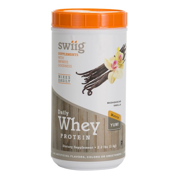 swiig Daily Whey Matrix Protein Powder, Madagascar Vanilla, 2.2 Pound