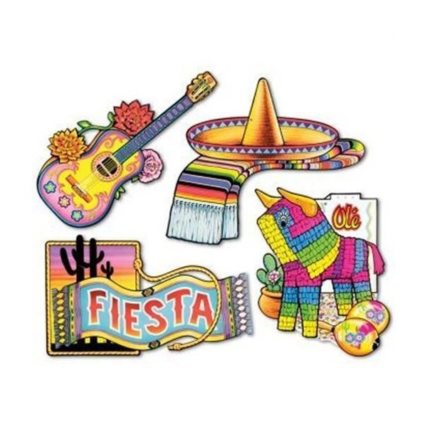 Fiesta Cutouts Set Cinco de Mayo Sign Fiesta Mexican Decoration