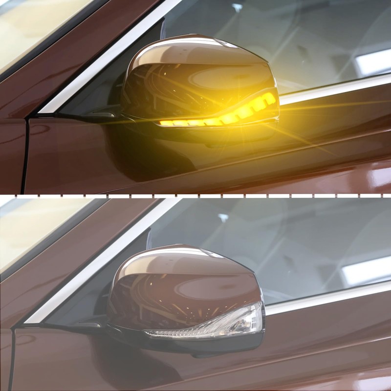 ZDEERAOTO LED Rear Side Mirror Light DRL Amber Sequential Turn