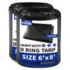 TARPAL Tarp 6x8 Heavy Duty Tarps (2Pack) 14mil D-Shaped Metal