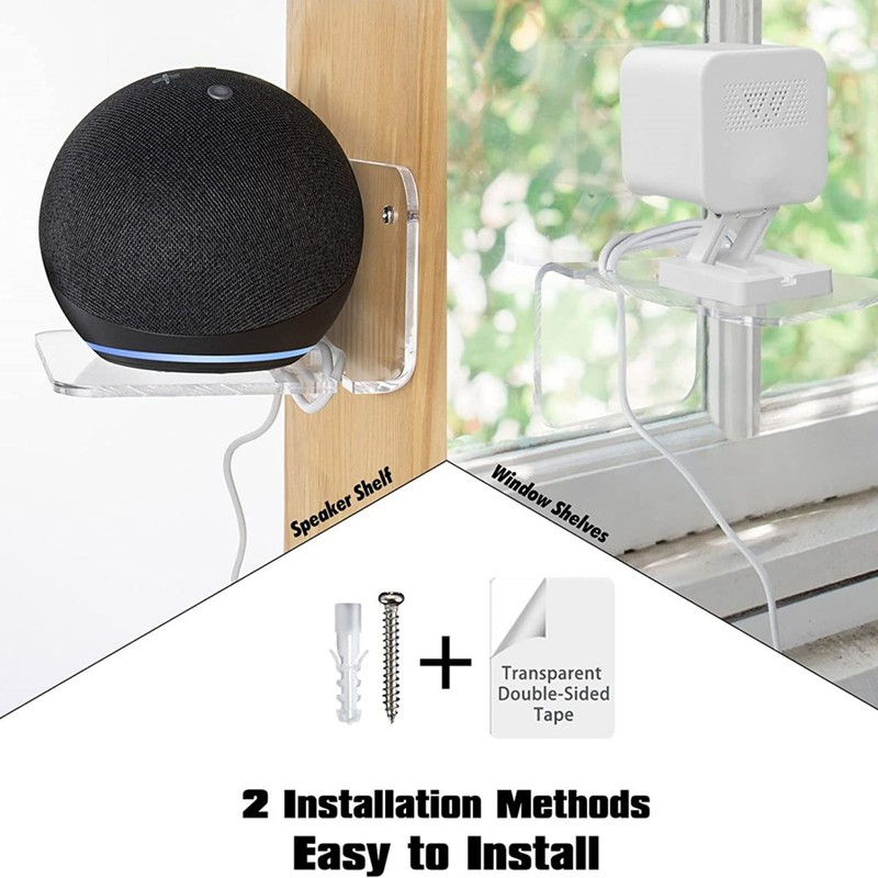 3pcs Acrylic Small Wall Shelf Floating Shelf for Security Cameras