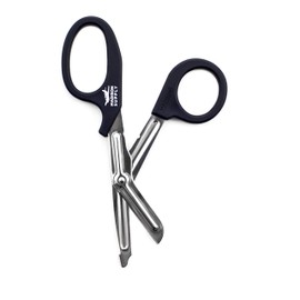 Madison Supply Medical Scissors, EMT and Trauma Shears - 7.5 Inch Premium Quality Stainless Steel Bandage Scissors - Fluoride-Coated with Non-Stick Blades - 1 Pack (Black/Stainless)