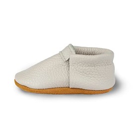 Littlebeemocs Fgingeless Baby Moccasins - Genuine Italian Leather, Boys and Girls Shoes for Newborns, Babies, Infants, Toddlers (Driftwood, us_footwear_size_system, infant, numeric, medium, numeric_4)