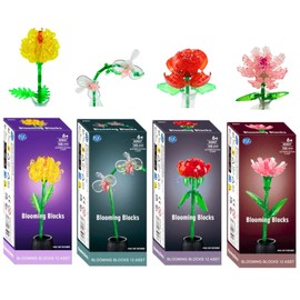 WL Blooming Blocks Buildable Flowers Build Your Own Bouquet - 105 Pieces 26cm - Pack of 4 - Set 3