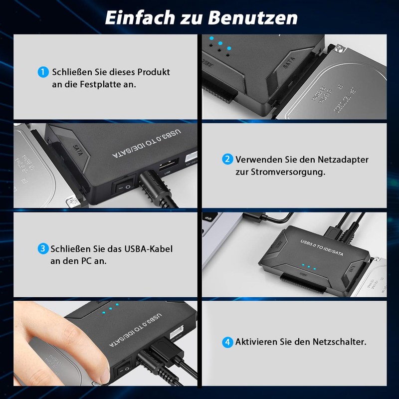 Amtake USB 3.0 to IDE/SATA Hard Drive Adapter for 2.5
