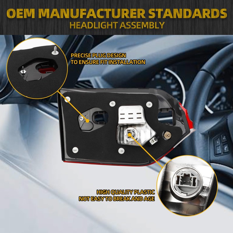 Dasbecan LED Inner Tail Light Assembly Compatible With 2018-2024 Honda