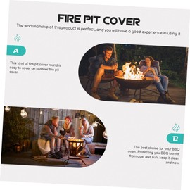 Mipcase Fire Pit Cover Heavy Duty Outdoor Stove Protector Round Patio Fire Pit Sleeve Drawstring Weatherproof Windproof Protection for All Seasons