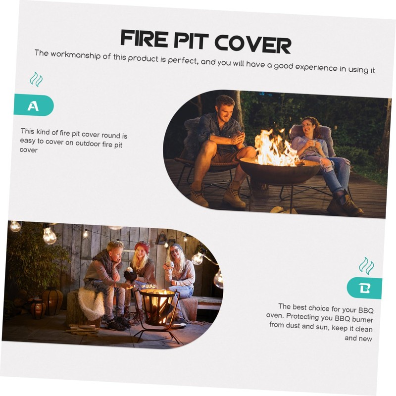 Mipcase Fire Pit Cover Heavy Duty Outdoor Stove Protector Round