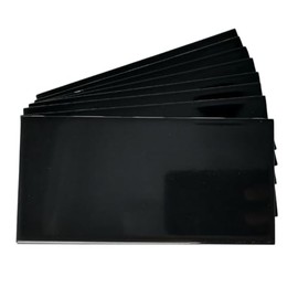 USCT 3x6 Ceramic Subway Tile Gloss (Shinny) Box of 10 Pieces for Bathroom Wall Shower Kitchen Backsplash (Black)