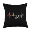 Retro Gymnastic Rings ECG Heart Rate Throw Pillow