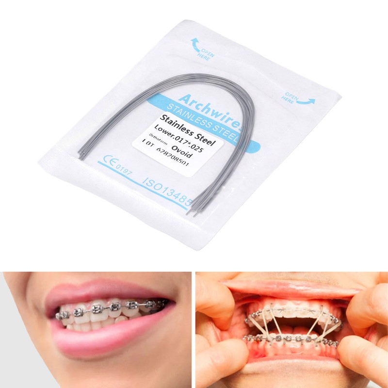 50pcs Stainless Steel Orthodontic Arch Wire Flexible Dental Orthodontic Rectangular