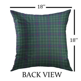Mugod Decorative Throw Pillow Cover for Couch Sofa,Plaid Duncan Clan Green Blue Tartan Scottish Home Decor Pillow case 18x18 Inch