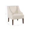 HomePop Upholstered Classic Swoop Arm Accent Chair Home Décor, Cream