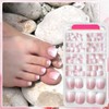 AddFavor 120pcs Ombre Press on Toenails - Pink White Gradient