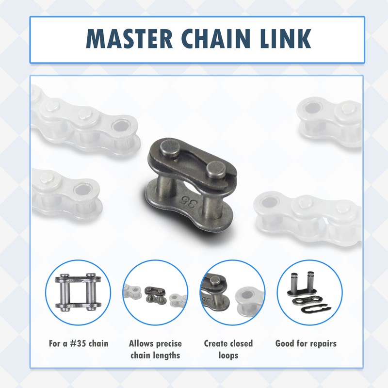 AlveyTech #35 Chain Master Link for Electric Scooters, Mini Bikes,