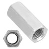 Long Hex Nut, 2pcs M16*50 Zinc Plated Steel Long Hex