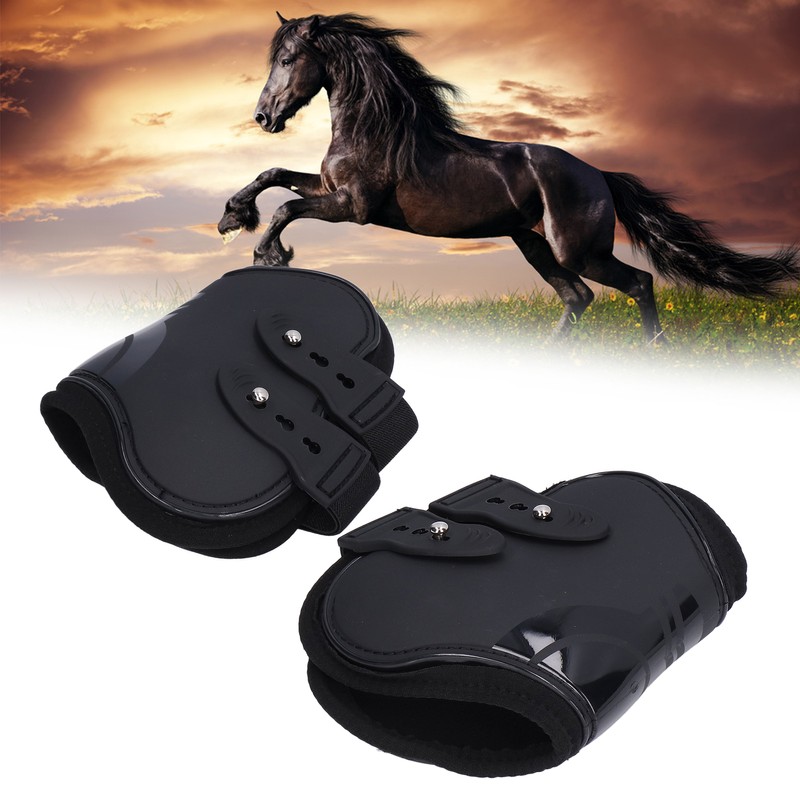 2Pcs Horse Tendon Boots Set Sturdy Adjustable PU Shell Tendon
