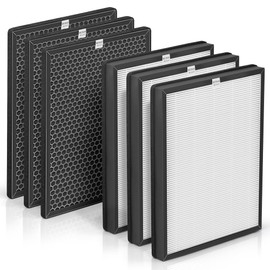 3-Set Alexapure Breeze Filter Replacement AP-B103 and AP-B104 Compatible with Alexapure Breeze Air Purifier AP-B102 and 3049, 3x True High-Efficiency Filter & and 3x Activated Carbon Filter AP-B104