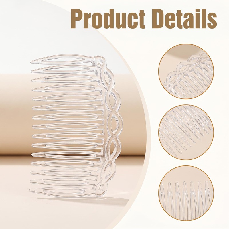Amabro 24pcs French Side Combs Hair Clips Wedding All Hair