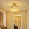 WUZUPS Chandelier Rustic Farmhouse Industrial Round Semi-flushmount Ceiling LED Light