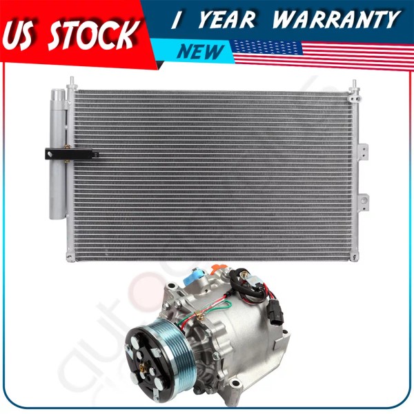 Autodayplus A/C Condenser and A/C Compressor set Fit For 2006-2011