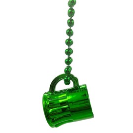 St. Patrick's Mardi Gras Beads Shot Glass Beaded Necklace Green Day Beer Stein Cup Necklace Party Supply Decoration Goodie Bag Party Favor Costume Accessory