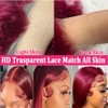 MUPRETTY Burgundy Lace Front Wigs Human Hair 180% Density 13X4