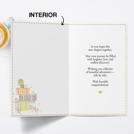 Hongshan Romantic Wedding Card, Bridal Shower Card or Engagement Cards,Thick Card Stock with Premium Envelope 5.3in x 8in