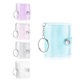 JINGYOU Mini Album Keychain, Photo Album, Mini Seal Book, Transparent Clear Pockets, 5 Pack 1 Inch, 20 Photo Keychains, Album, Handmade Bag Hanger, Pendant for Promotional Promotional Supplies Wedding