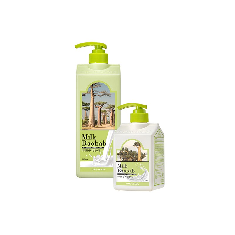 Milk Baobab Body Wash Lime & Basil, 1L, 1 piece
