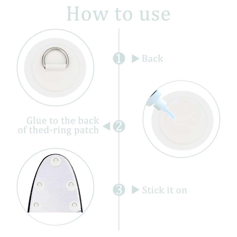 2 D-Ring Patch Kayak D-Ring Pad Paddleboard Accessories for PVC