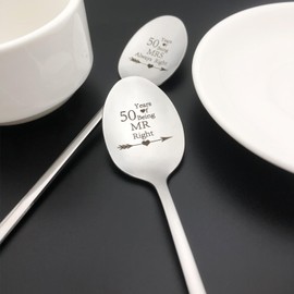 50th Anniversary Spoon Gifts for Couples 50 Year Anniversary Present for Him Her Husband Wife 50th Wedding Anniversary Spoon Gifts for Couples Parents Grandparents