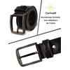 Cartvelli Men's Genuine Leather Belt, Black, 40 mm, Made in