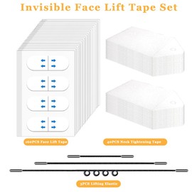 zxbaers 160 Pcs Invisible Face Lift Tape, Face Tape Lifting with String ，Face Tape Lifting Invisible for Eyes, Instant Facial Makeup Tape for Lifting Sagging Skin Eyes Neck Double Chin Wrinkles