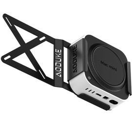 AODUKE Aluminum Alloy Mac Mini M4 Under Table Bracket, 2024 Mac Mini M4 Pro Wall Mount Stand, Hanging Rack Compatible with VESA Hole Monitor Mount or Plaster Wall (AJM4-B-MAX2)