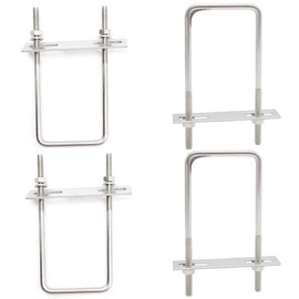 CEEYSEE Set of 4 U Screws M6 50 x 120 mm U Shackle 304 Stainless Steel U U-Bolt for Attaching Pipes, Vehicles, Ships, Bridges, Tunnels (U/M6-50 x 120 mm)